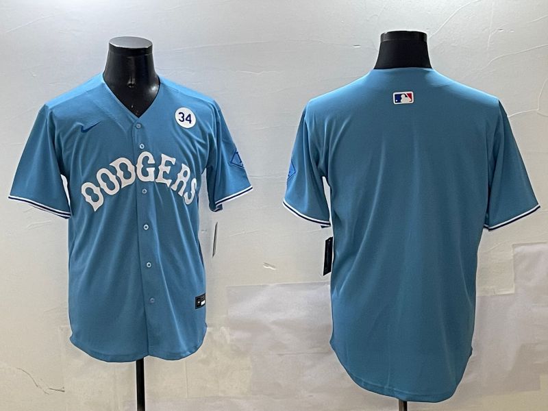 Men Los Angeles Dodgers Blank Light Blue Throwback Game 2025 Nike MLB Jersey style 23->los angeles dodgers->MLB Jersey